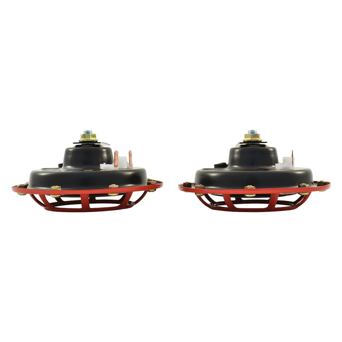 Dual Disc High Low Frequency Horn Set, Supertone Style, 12V, Red