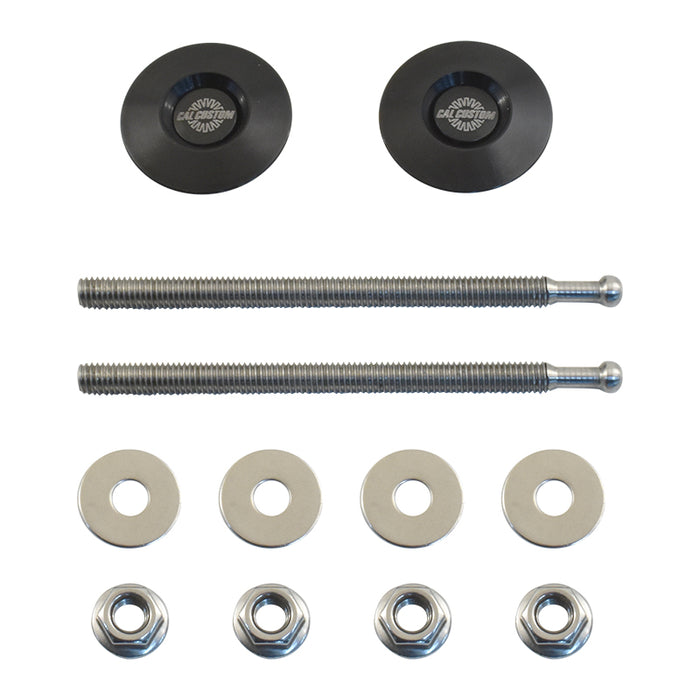Quick Release Push Button Fastener, Billet Aluminium, 1.25" Head, Black