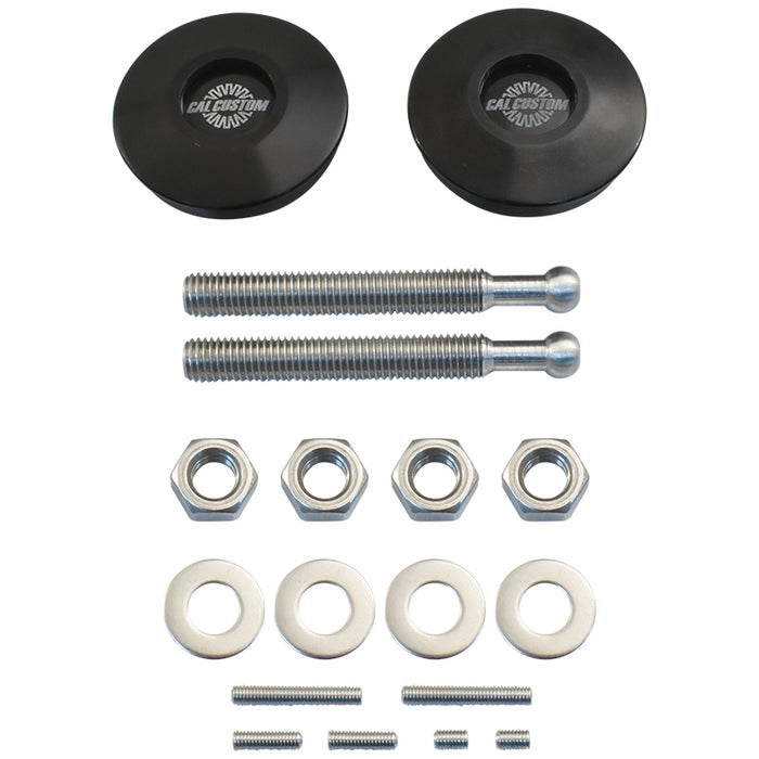 Quick Release Push Button Fastener, Billet Aluminium, 2.44" Head, Black