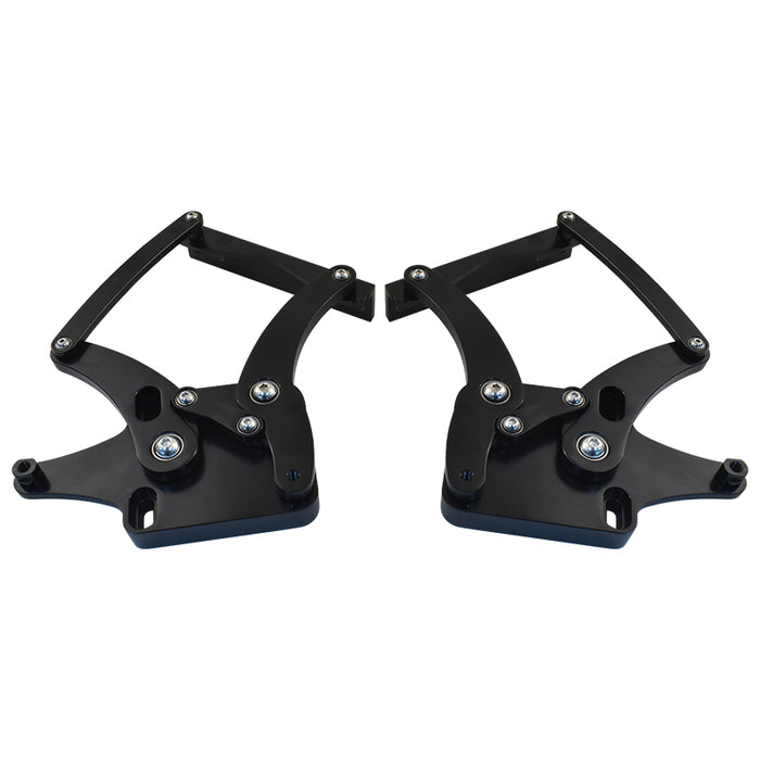 Ford Mustang 1964-66 Bonnet Hinge Kit, Black Billet Aluminium