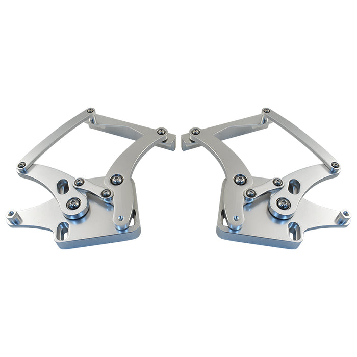 Ford Mustang 1964-66 Bonnet Hinge Kit, Silver Billet Aluminium