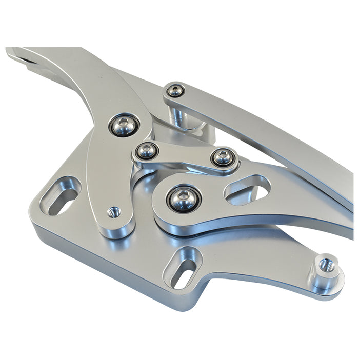 Ford Mustang 1964-66 Bonnet Hinge Kit, Silver Billet Aluminium
