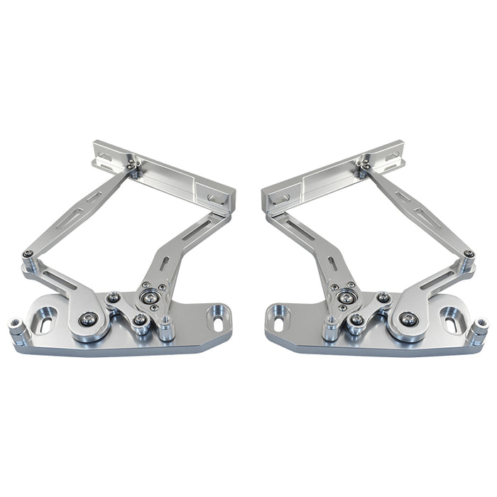 Holden HQ HJ HX HZ WB Bonnet Hinge Kit, Silver Billet Aluminium
