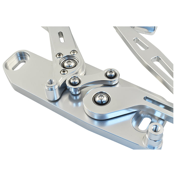 Holden HQ HJ HX HZ WB Bonnet Hinge Kit, Silver Billet Aluminium