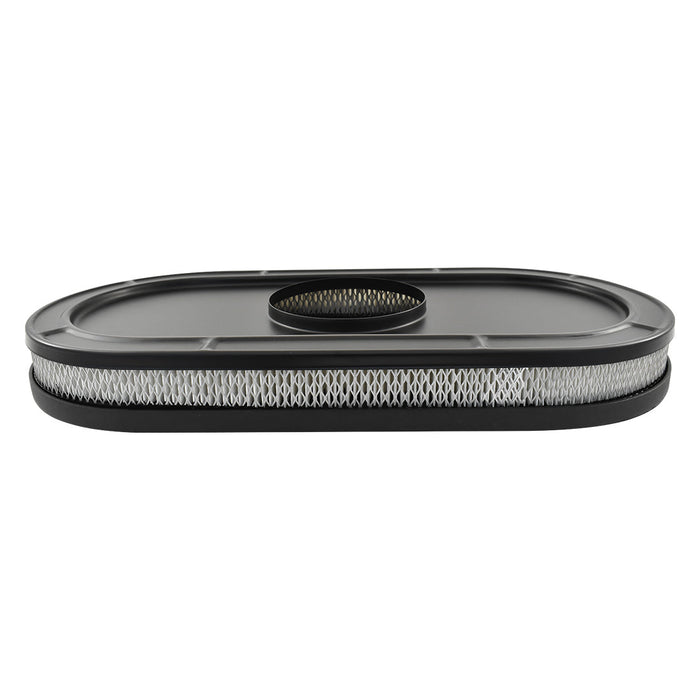 Oval Air Cleaner No Logo Suit Single 4 bbl Black Aluminium, 21 x 10 Inch