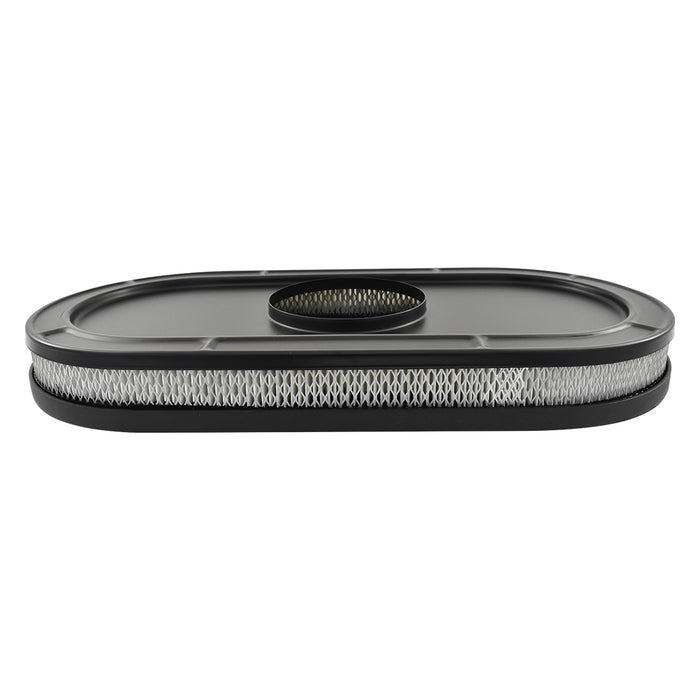 Oval Air Cleaner No Logo Suit Single 4 bbl Black Aluminium, 21 x 10 Inch