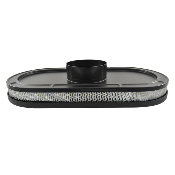 Oval Air Cleaner No Logo Suit Single 4 bbl Black Aluminium, 21 x 10 Inch