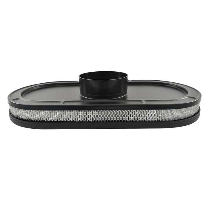 Oval Air Cleaner No Logo Suit Single 4 bbl Black Aluminium, 21 x 10 Inch