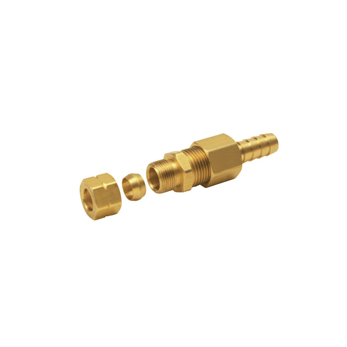 Derale Universal 3/8" Transmission Cooler Line to 3/8" Hose Barb Compression Fitting 13032