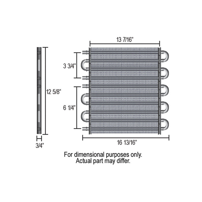 Derale 4 & 6 Pass Dual Circuit Tube & Fin Cooler 13302