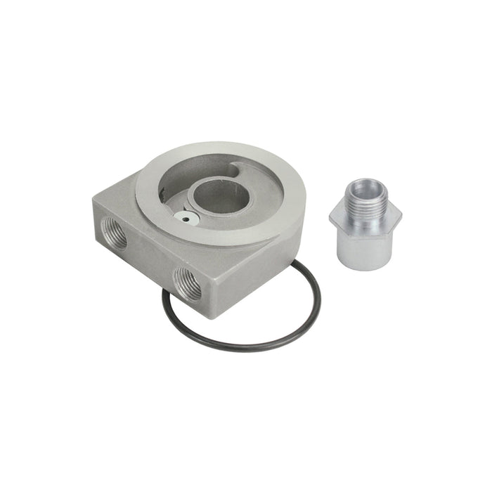 Derale Low Profile Pressure Relief Sandwich Adapter with 3/8" NPT Ports and 13/16"-16 Filter Thread 25771