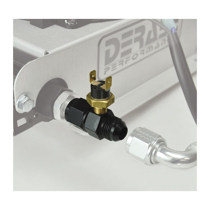 Derale Premium 180°F In-Line Remote Cooler Fan Control Thermostat, -10AN 35022