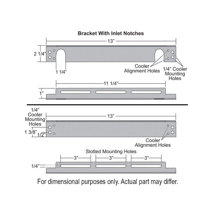 Derale Stacked Plate Cooler Full Length Mounting Bracket Kit 50021