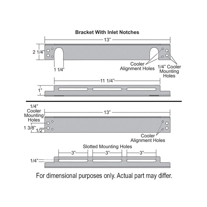 Derale Stacked Plate Cooler Full Length Mounting Bracket Kit 50021