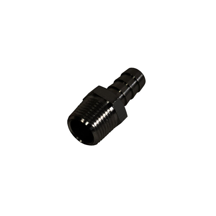Derale Aluminum Straight Hose Barb Fitting, 3/8'' NPT Male x 3/8'' Barb 98101
