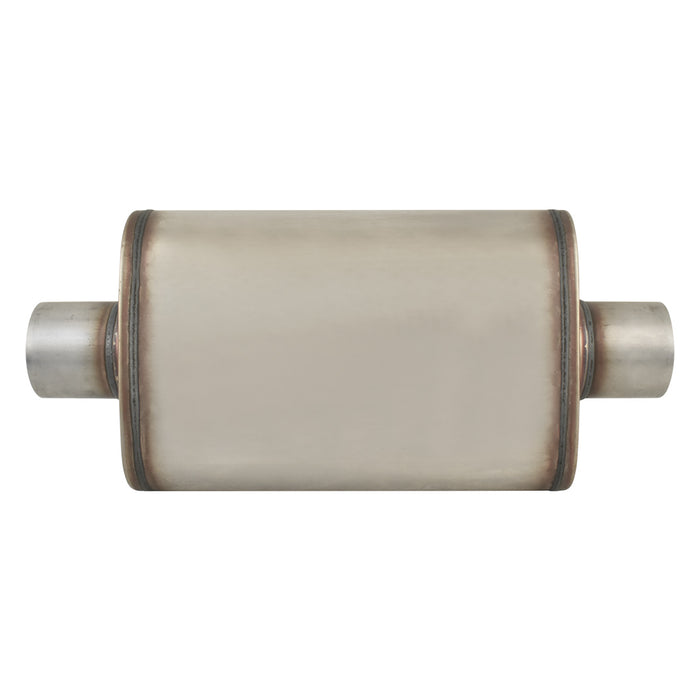 Outlaw T-409 Stainless Steel Straight Through Muffler, Single 3" Inlet/Outlet, Centre/Centre