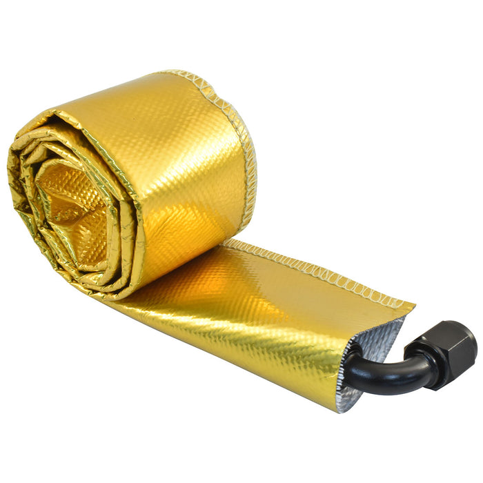 Cal Custom Heat Solutions Thermal Shield Sleeve W/Sewn Seam, 15mm ID, 2m Gold - CAL-H1315GD