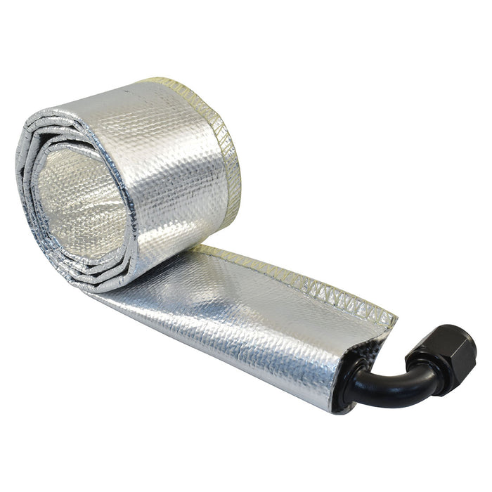 Cal Custom Heat Solutions Thermal Shield Sleeve W/Sewn Seam, 12mm ID, 1m Aluminium - CAL-H1312AL