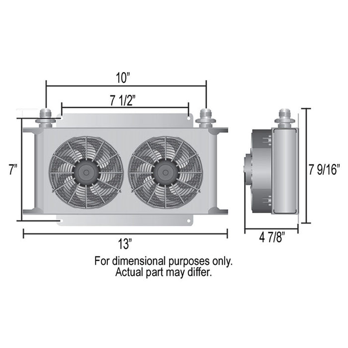 Derale 19 Row Hyper-Cool Dual Cool Remote Cooler, -10AN - DER-15845