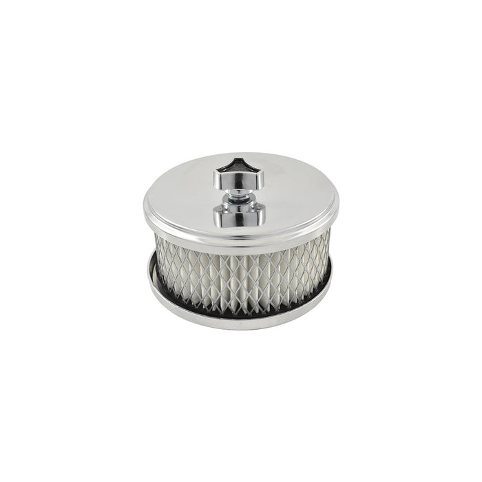 4" X 2" Air Cleaner Kit Chrome to Suit 2-5/8" Neck Carb, with 2-5/16" Adaptor
