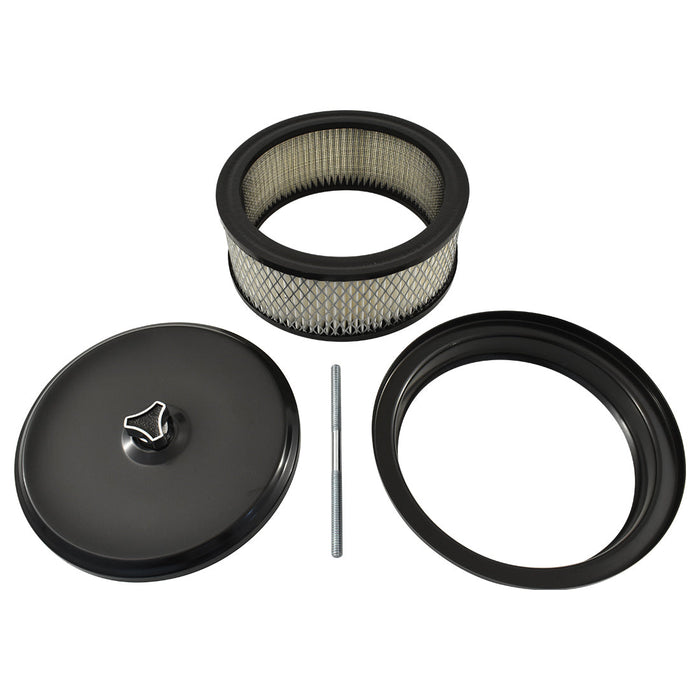 6-3/8" X 3" Air Cleaner Kit Black to Suit 5-1/8" Neck suits Holley Edelbrock