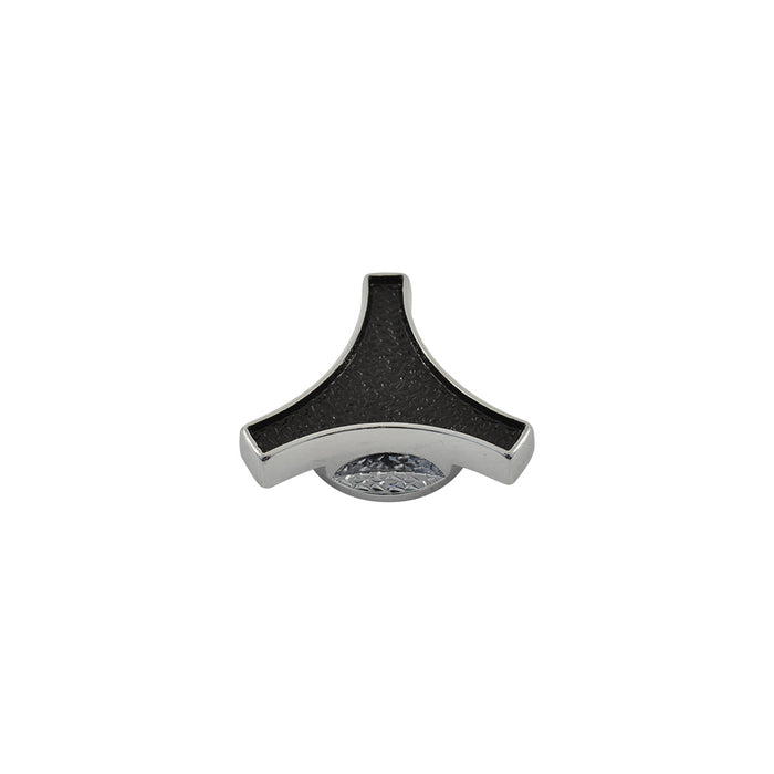 Large Tri-Star Air Cleaner Wing Nut, Chrome with Black Top