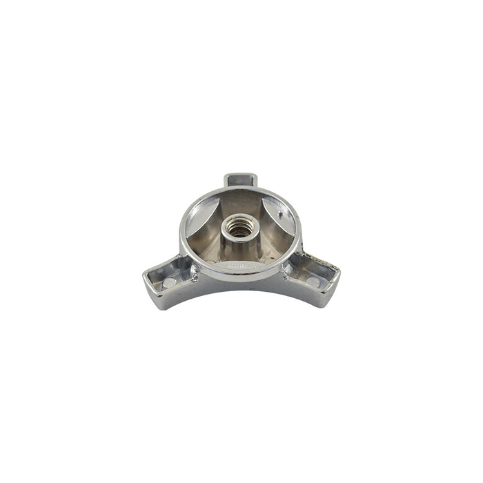 Large Tri-Star Air Cleaner Wing Nut, Chrome with Black Top