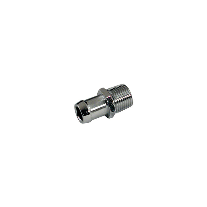 Intake Manifold Heater Hose Fitting 1/2" NPT to 5/8" Barb, Chrome