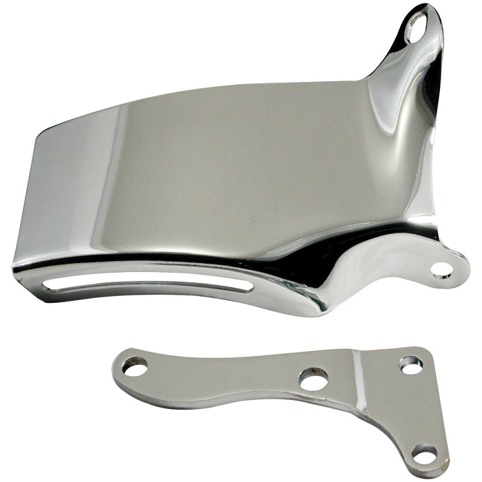 Small Block Chev Alternator Bracket Set suits Long Water Pump - Chrome
