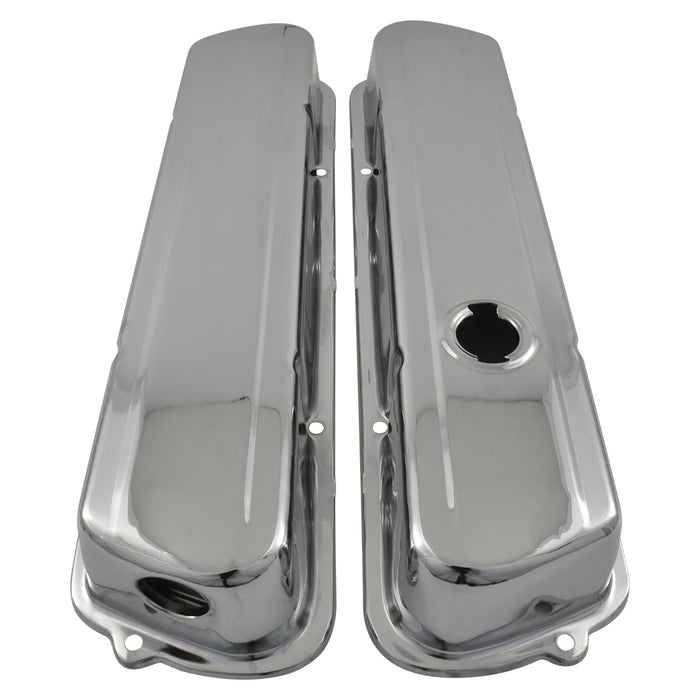 Chrome Steel Low OEM Style Valve Rocker Covers Pair suits Holden 253 308
