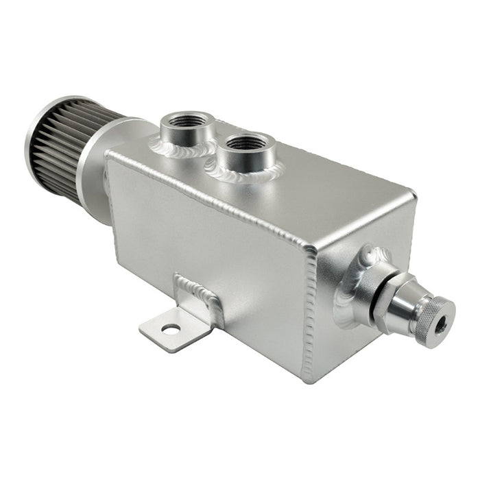 Aluminium 1 Litre Rectangular Oil Catch Tank Can with Breather, -10AN Ports