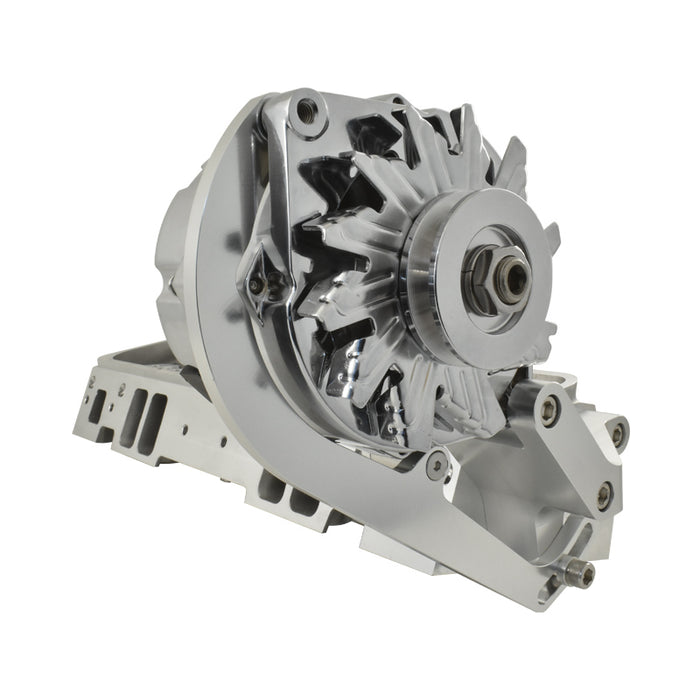 Cal Custom Small Block Chev Short WP Top Mount Billet Alternator Bracket
