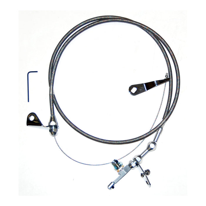 Ford C-4 Braided Stainless Steel Flexible Kickdown Cable Kit