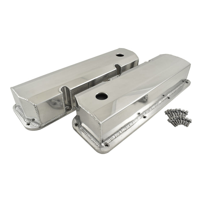 Fabricated Aluminium Ford 351C Tall Valve Covers, Short Bolt Style, W/Holes