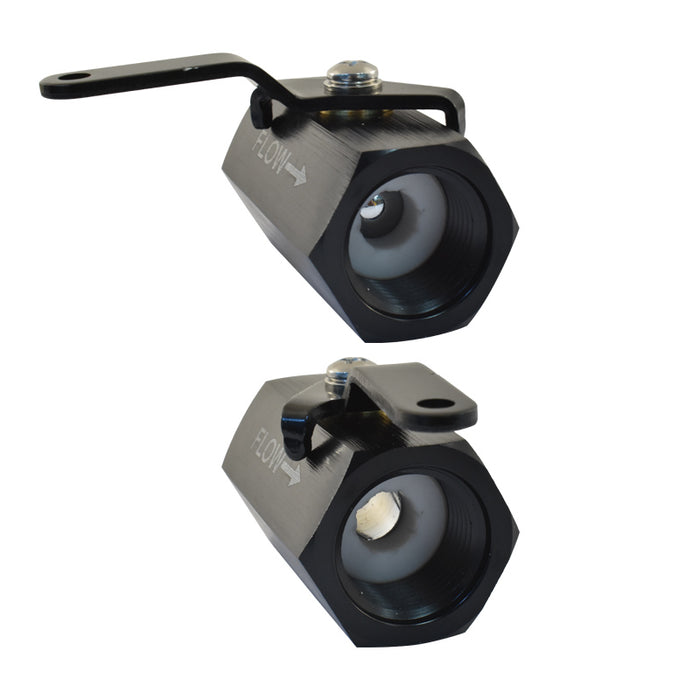 -10AN Billet Aluminium Inline Fuel Shut-off Valve W/Cable Lever Black