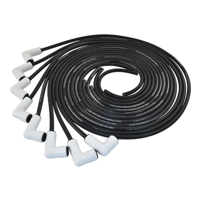 8.5mm Ceramic Boot Ignition Wires w/Right Angle 90 Degree Plug Boots - Black