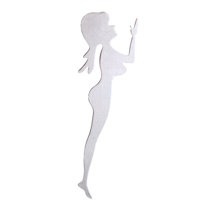Chrome Standing Girl Right Facing For Mud Flaps Grille 9-1/4 Inch X 3 Inch