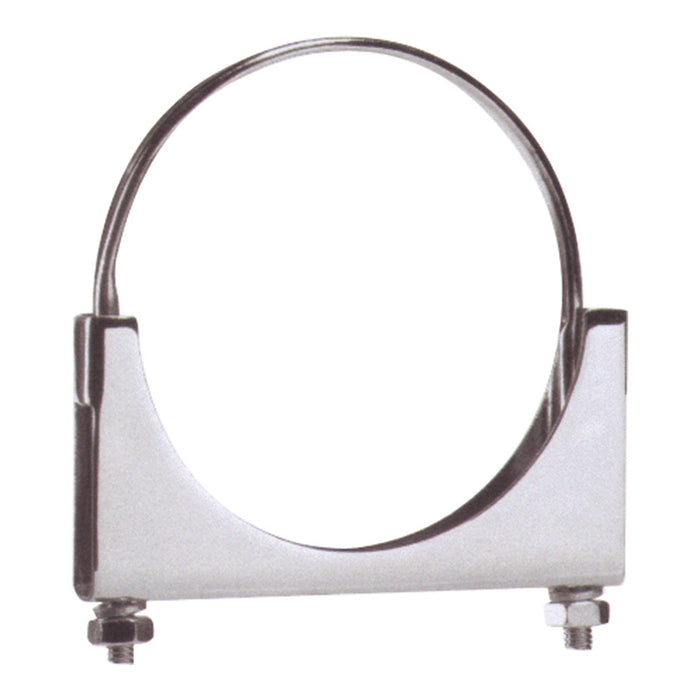 Chrome Plated Heavy Duty Steel 5 Inch Flat Exhaust Clamp Truck By Outlaw
