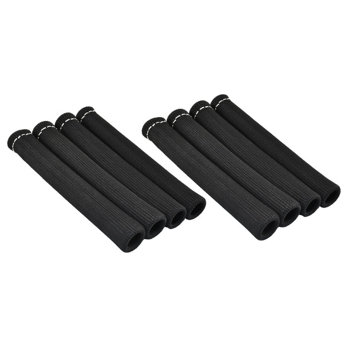 Cal Custom Heat Solutions Black 7.5" Spark Plug Heat Sleeves Set of 8, Wire Lead Boot