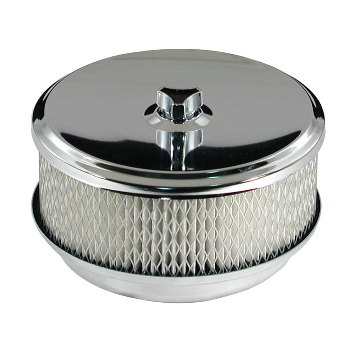 6-3/8" X 3" Air Cleaner Kit Chrome to Suit 5-1/8" Neck suits Holley Edelbrock