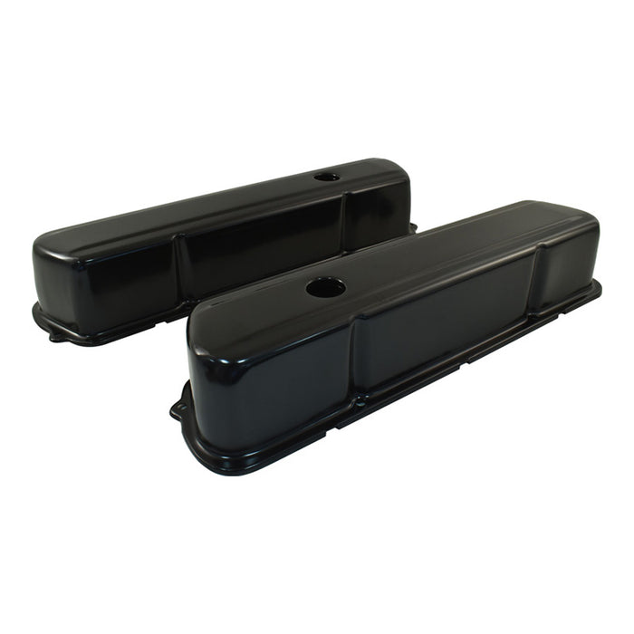 Black Steel Tall Valve Rocker Covers Pair suits Holden 253 308 (No Logo)