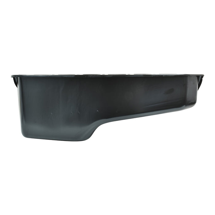 Black Steel Replacement Style Oil Pan Sump suits SB Chev L/H Dipstick 1955-79