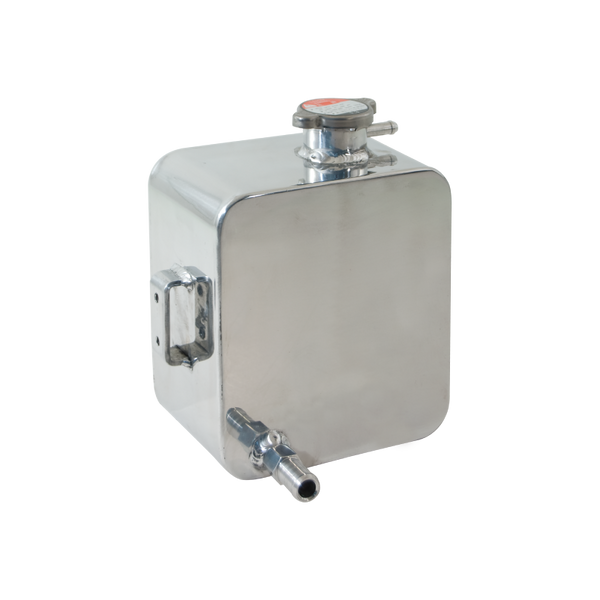 Cal Custom 2.5 Litre Rectangular Radiator Overflow Tank Polished Alumi