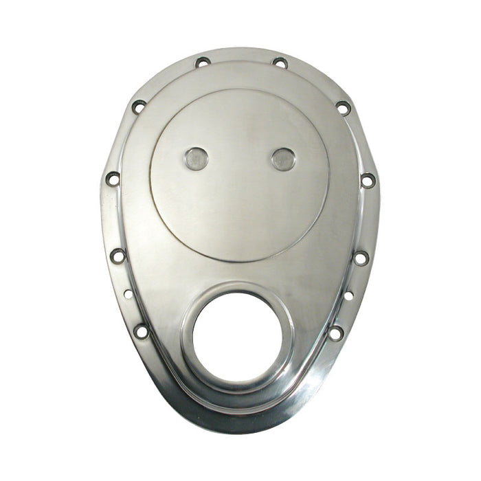 Small Block CHEV Timing Cover Polished Aluminium, SBC, Chevrolet