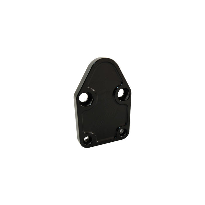 Small Block Chev Fuel Pump Block Off Plate Black Anodised Billet Aluminium