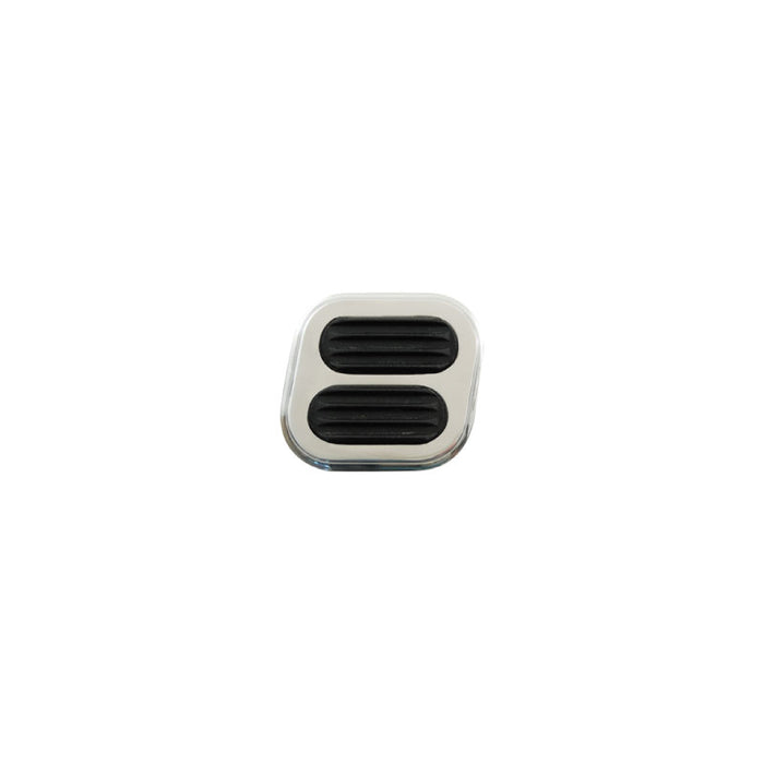 Billet Aluminum Square High Beam Pedal Pad W/2 Rubber Inserts Street Rod Hot Rod
