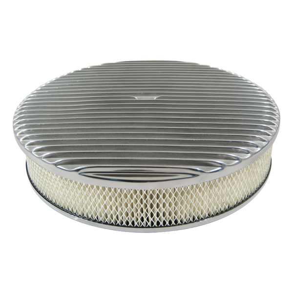 14" Round Air Cleaner Kit Full Finned Polished Australian Auto