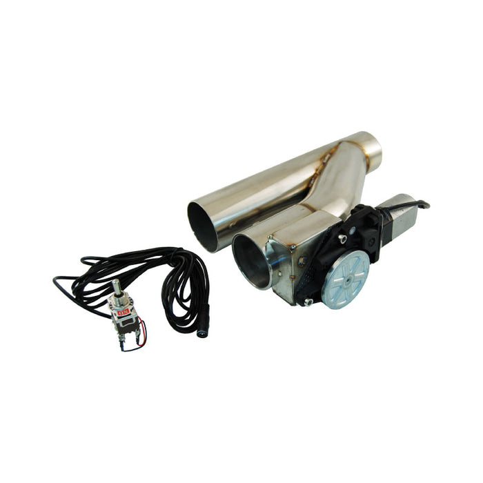 Stainless Steel 2-3/4" Electric Exhaust Cut-Out With Switch - Compact Design