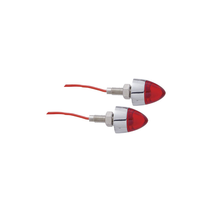 Cal Custom Red LED Bullet Number Plate Fasteners Pair, Suits Hot Rod, Street Rod, Muscle Car