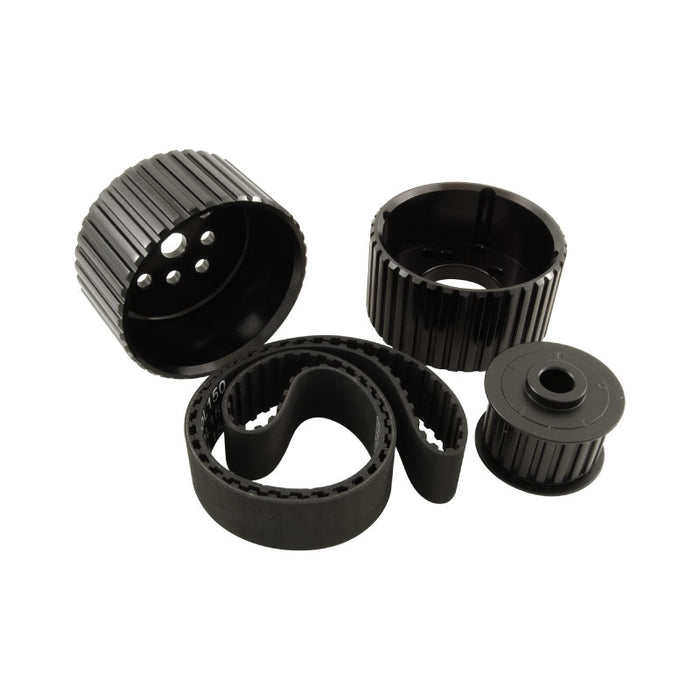 SBC Small Block Chev Short Water Pump Gilmer Drive Kit Black Billet Aluminium With Belt